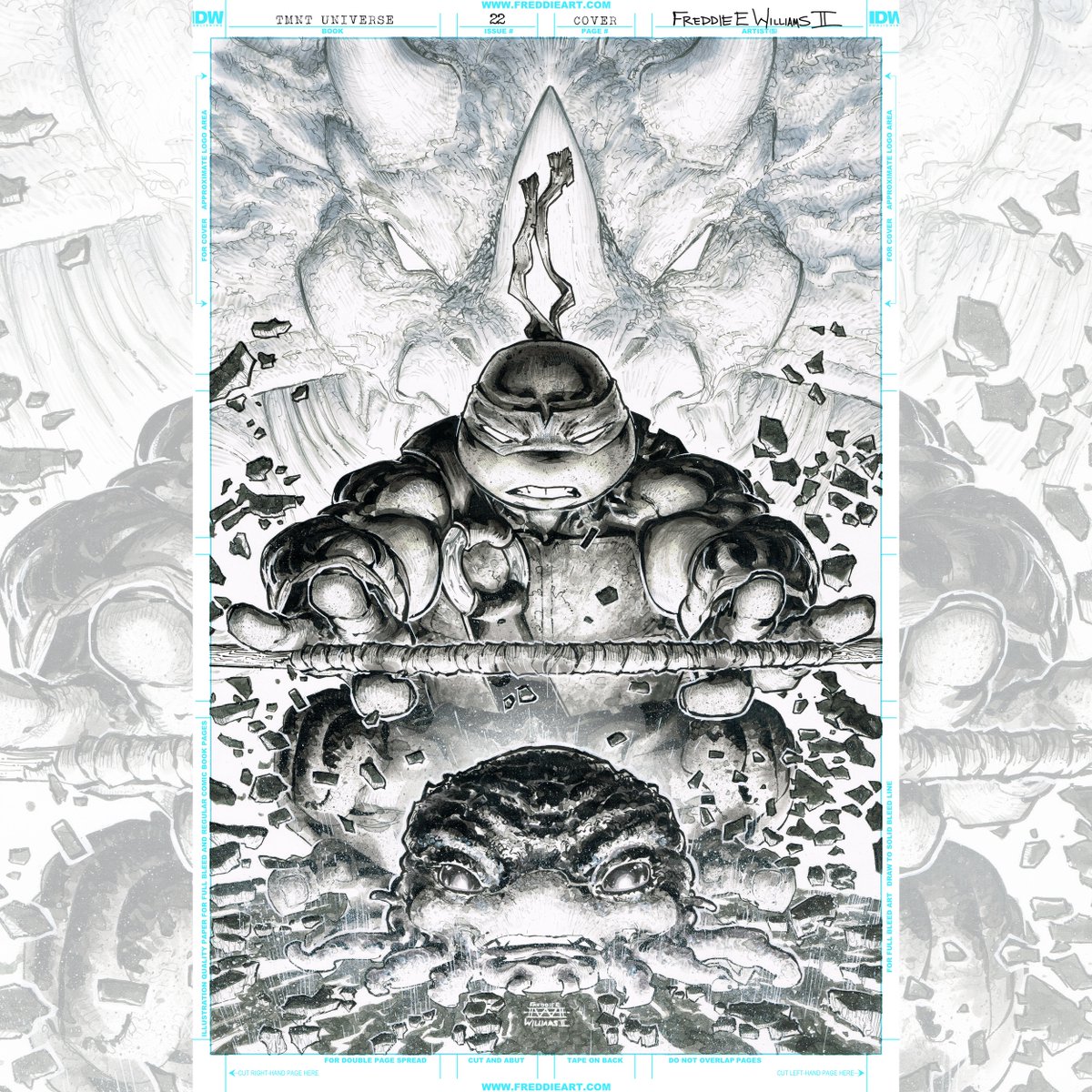 Happy TURTLE Tuesday! Today's Turtle art is from TMNT Universe cover 22 (Ink Wash) freddieart.com/product-catego…