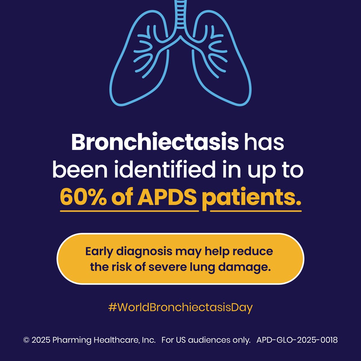 On #WorldBronchiectasisDay, we’re highlighting this common complication of APDS (activated PI3K delta syndrome) due to immune dysregulation. Learn how early recognition and genetic testing are key to improved outcomes: bit.ly/44GVmiq
#AllAboutAPDS #GeneticTesting