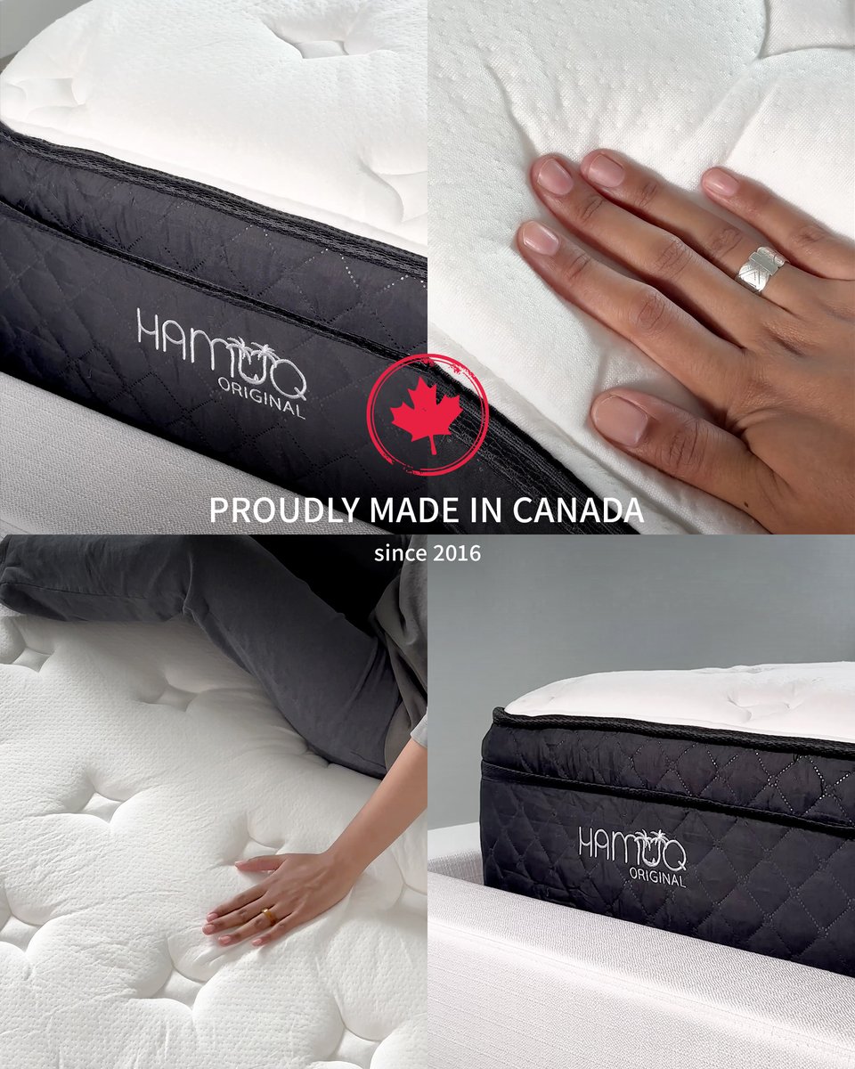 Proudly Canadian. From our materials to our mission, every Hamuq mattress is made right here at home — with care, since 2016. Happy Canada Day! 🇨🇦

#hamuq #hamuqsleep #hamuqmattress #canada #canadian #madeincanada #sleep #mattressinabox #hybridmattress #canadaday