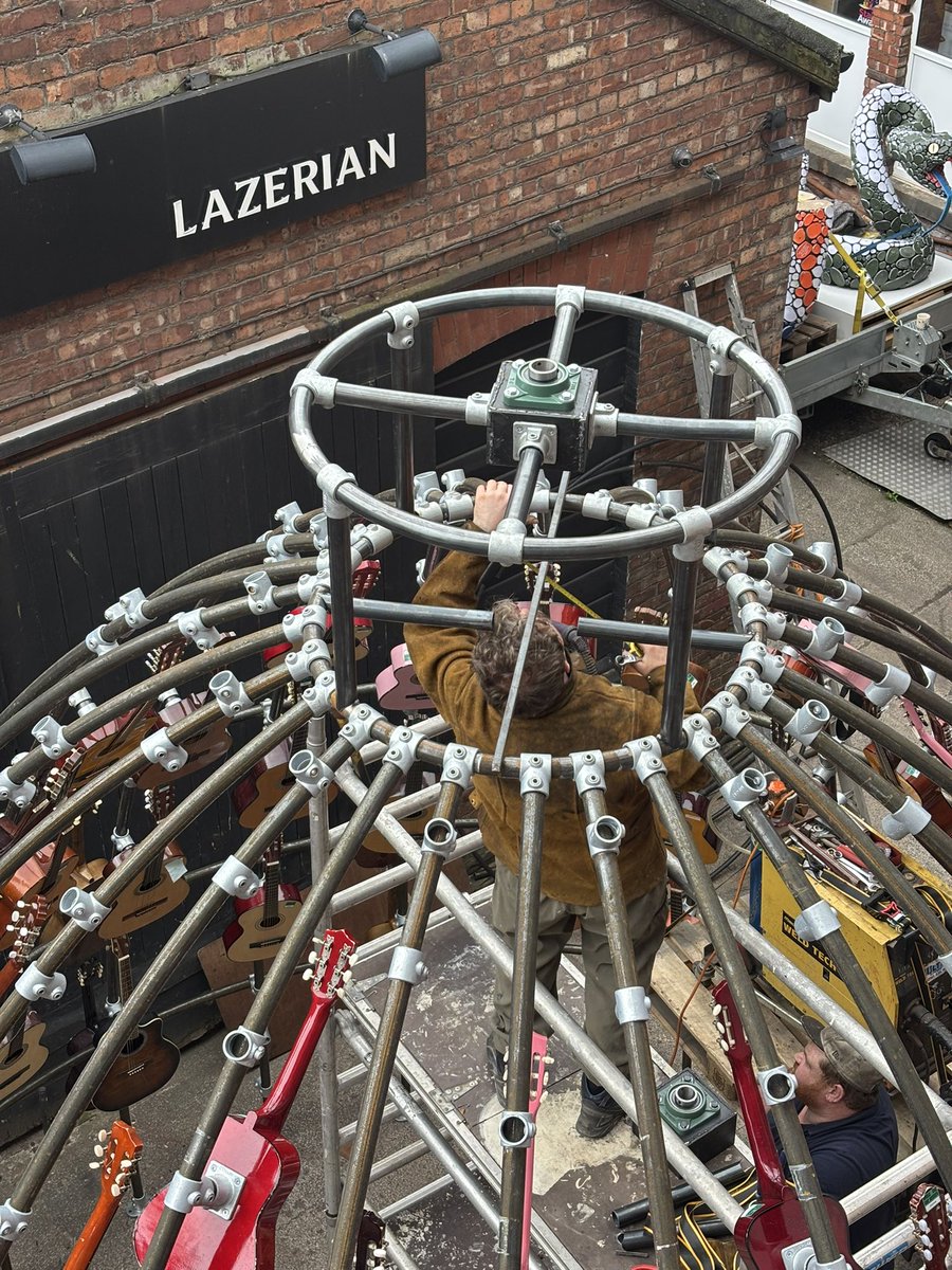 lazerian's tweet image. Cathedral of Sound coming together nicely ready for Music for The Senses- @mcrarttrail- a city wide celebration blending sound and art through immersive installations and community creativity 🎸