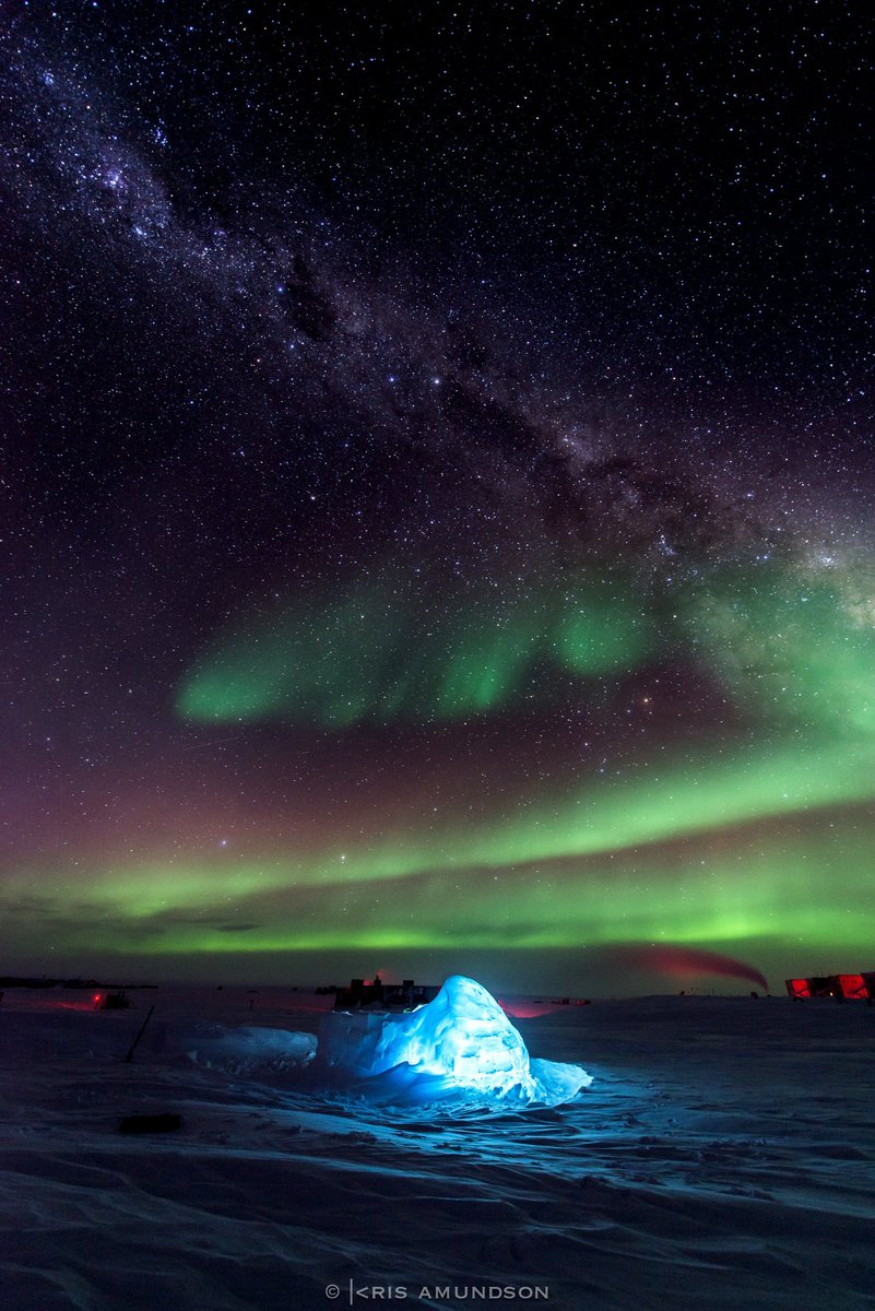 Milky Way and Aurora from Antarctica