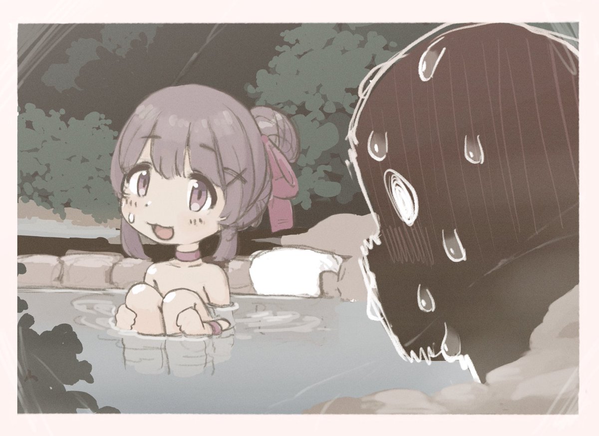 nyappillust's tweet image. Shonshon onsen memories ♨️ #sliceofshadow