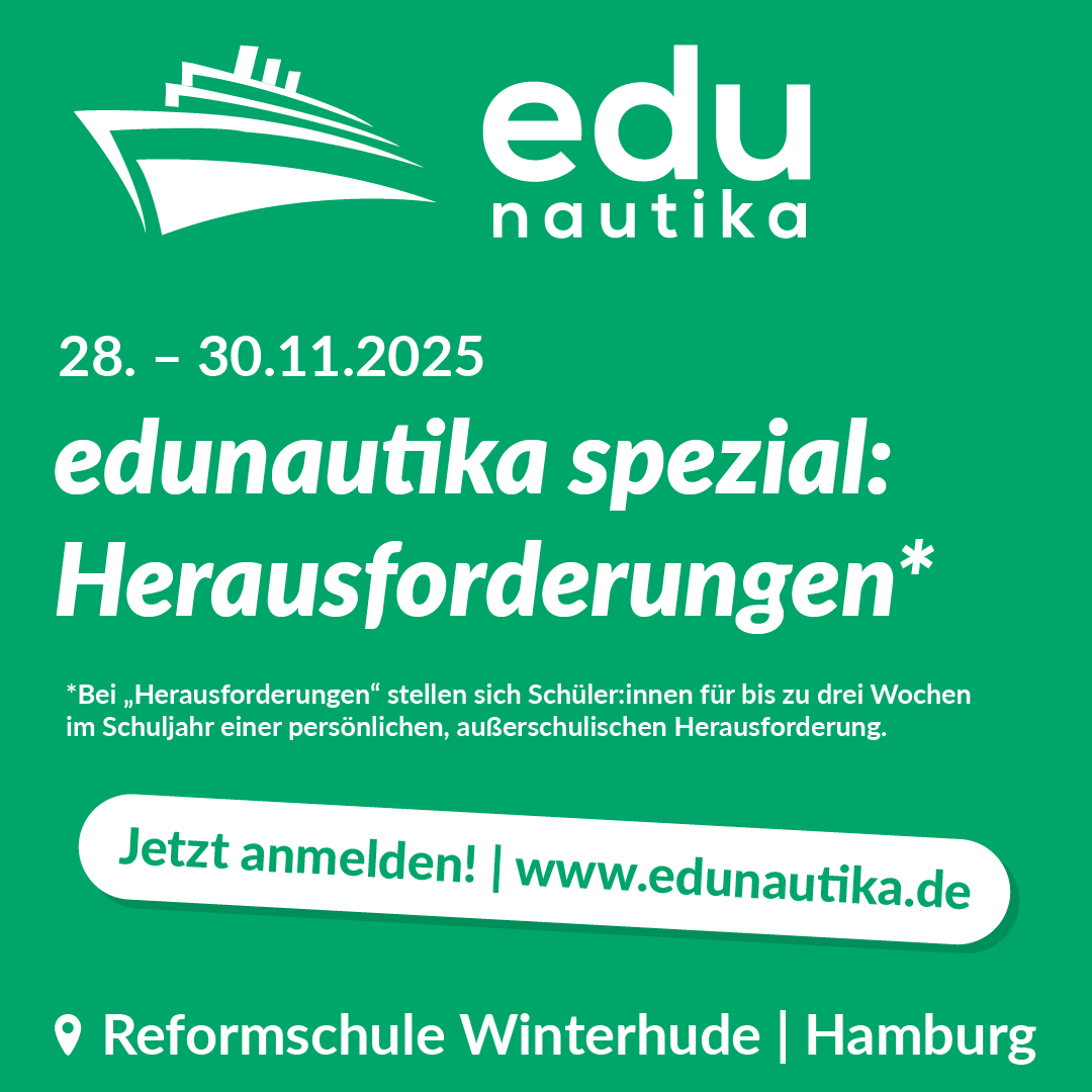 🔥🔥 Es gibt NOCH EINE #edunautika in 2025?!?! 
Hier kommt „edunautika spezial: Herausforderungen!“ 
👉 für Schulen mit dem pädagogischen Konzept der „Herausforderungen“
👉 Reformschule Winterhude, Hamburg, November 2025 
👉Einladung &amp; Anmeldung ab sofort: edunautika.de/2025-herausfor…