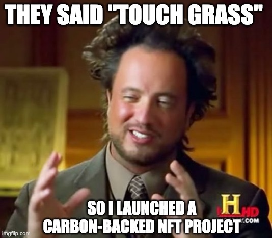 Carbify (@carbify_io) on Twitter photo When they said "touch grass" so you launched a carbon-backed NFT project ๐ When they said "touch grass" so you launched a carbon-backed NFT project ๐