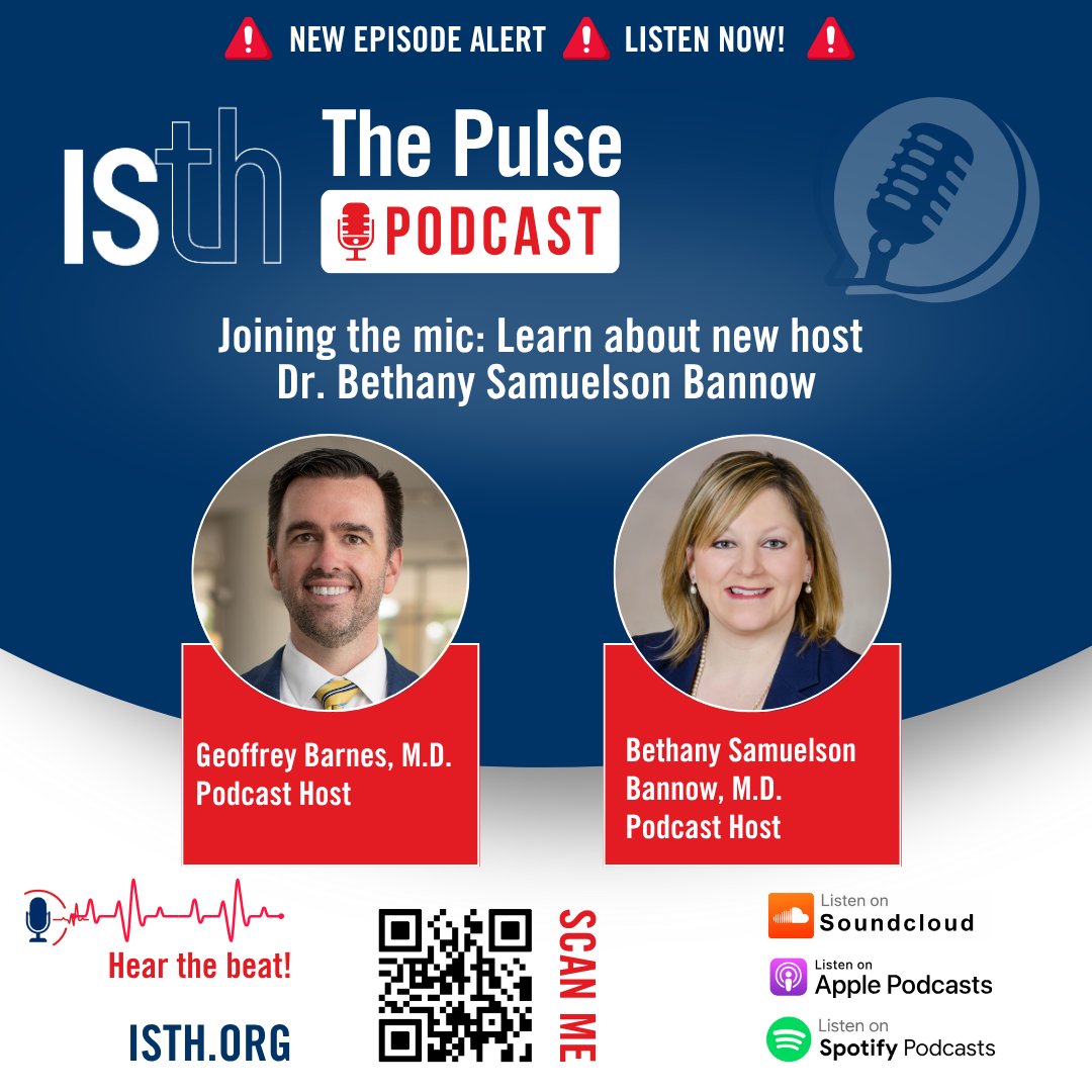 Thomas Reiser (@tomreiser) on Twitter photo 💡Don't miss the latest in the world of #thrombosis & #hemostasis w/the @ISTH Pulse Podcast.
🎙️Hosts <a href="/GBarnesMD/">Geoff Barnes</a> & <a href="/bsamuelson_md/">Bethany Samuelson Bannow MD, MCR</a> bring you insightful interviews and stories with guest from around the T+H world.
🎧Subscribe & listen: pod.link/1555328920 💡Don't miss the latest in the world of #thrombosis & #hemostasis w/the @ISTH Pulse Podcast.
🎙️Hosts <a href="/GBarnesMD/">Geoff Barnes</a> & <a href="/bsamuelson_md/">Bethany Samuelson Bannow MD, MCR</a> bring you insightful interviews and stories with guest from around the T+H world.
🎧Subscribe & listen: pod.link/1555328920