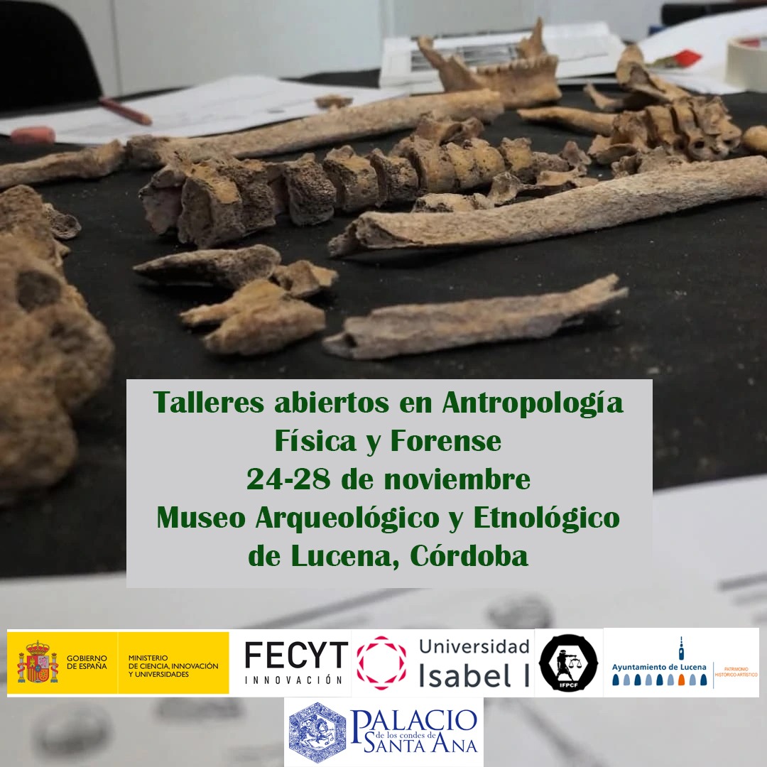 IFPCF's tweet image. A lo largo del curso académico 2025-2026 se realizarán en el Museo Arqueológico y Etnológico de Lucena, Córdoba, talleres abiertos en Antropología Física y Forense financiado por el @FECYT_Ciencia. Se ha habilitado el siguiente formulario: docs.google.com/forms/d/e/1FAI…