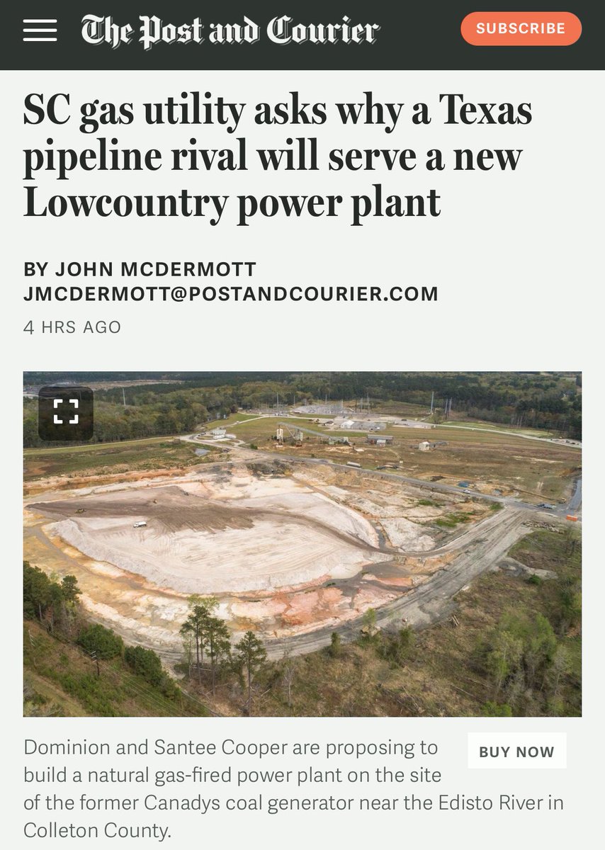 🚧 A $431 million 71-mile pipeline to cut up the S.C. wetlands, abuse eminent domain, disregard existing infrastructure, use GA’s port, and inevitably hike up the utility rates of hard-working South Carolinians.