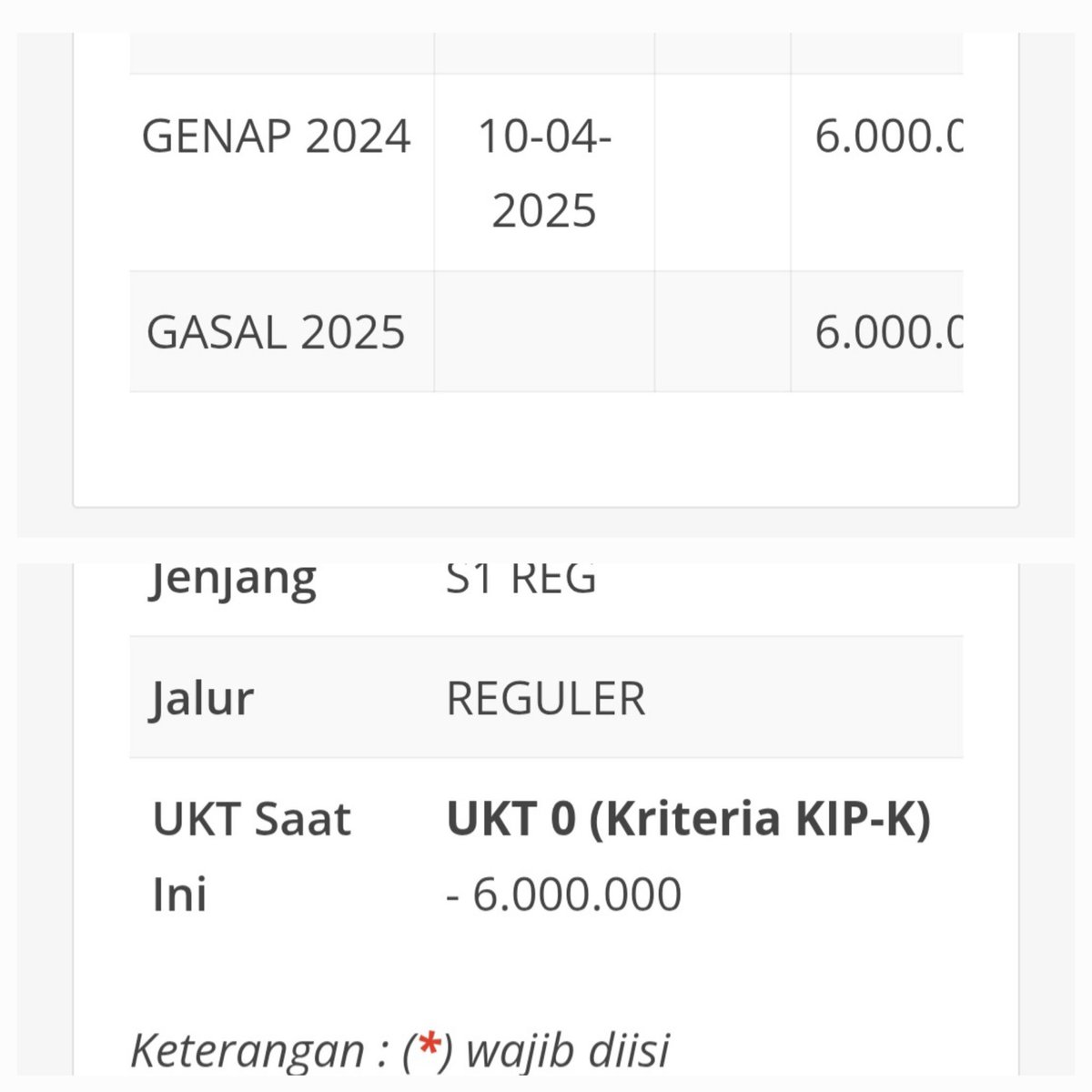 UGM_FESS's tweet image. angkatan 21, dulunya penerima kipk, menuju semester 9 ini ukt disetting jadi 6 juta. yujiem ada yang mengalami hal yang sama? kira-kira ini udah fix belum ya, karena sender coba bayar belum bisa "tagihan sudah dibayar"