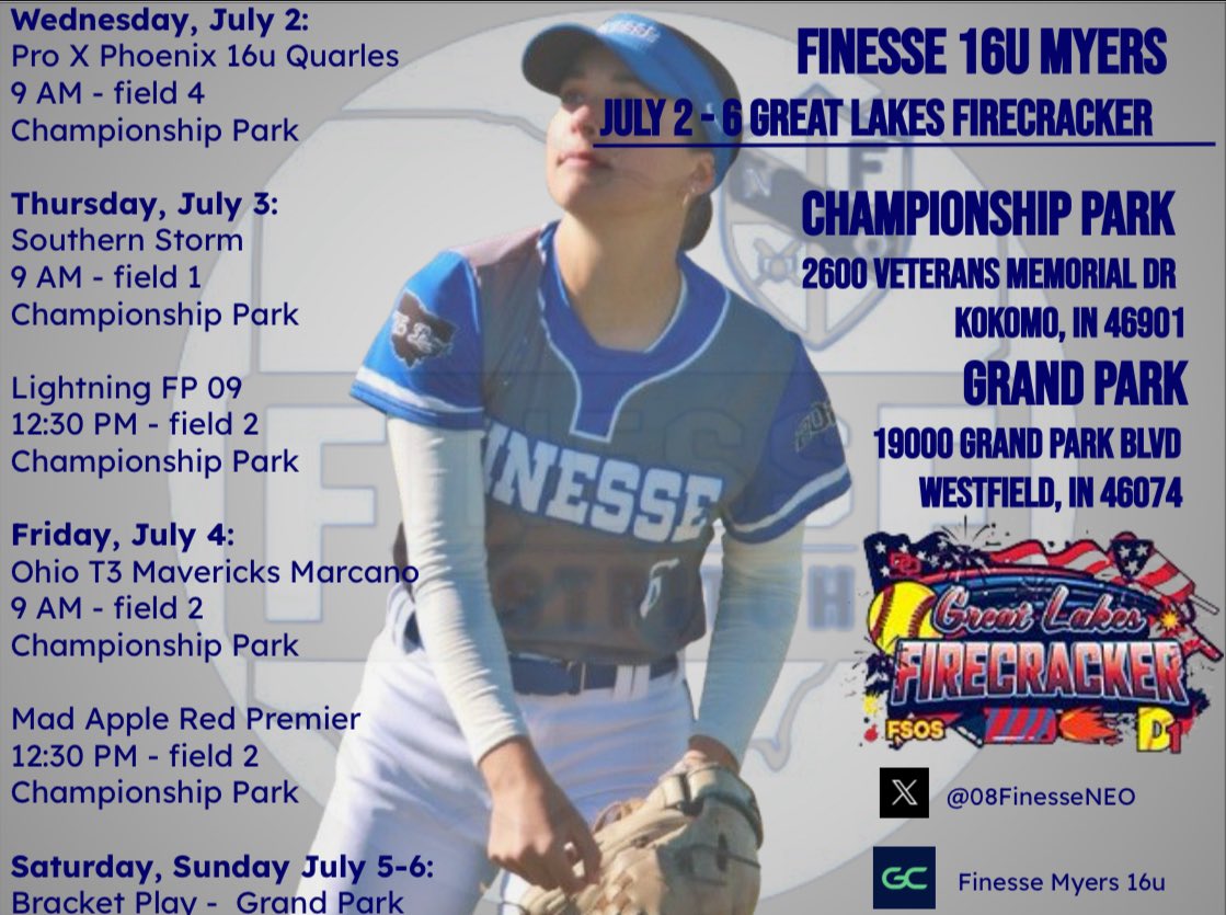 We had a great weekend at the Midwest Elite Invite going 7-1. We hope to carry that energy with us to Indiana as we compete in the Great Lakes Firecracker Showcase. We would love to see you there!
