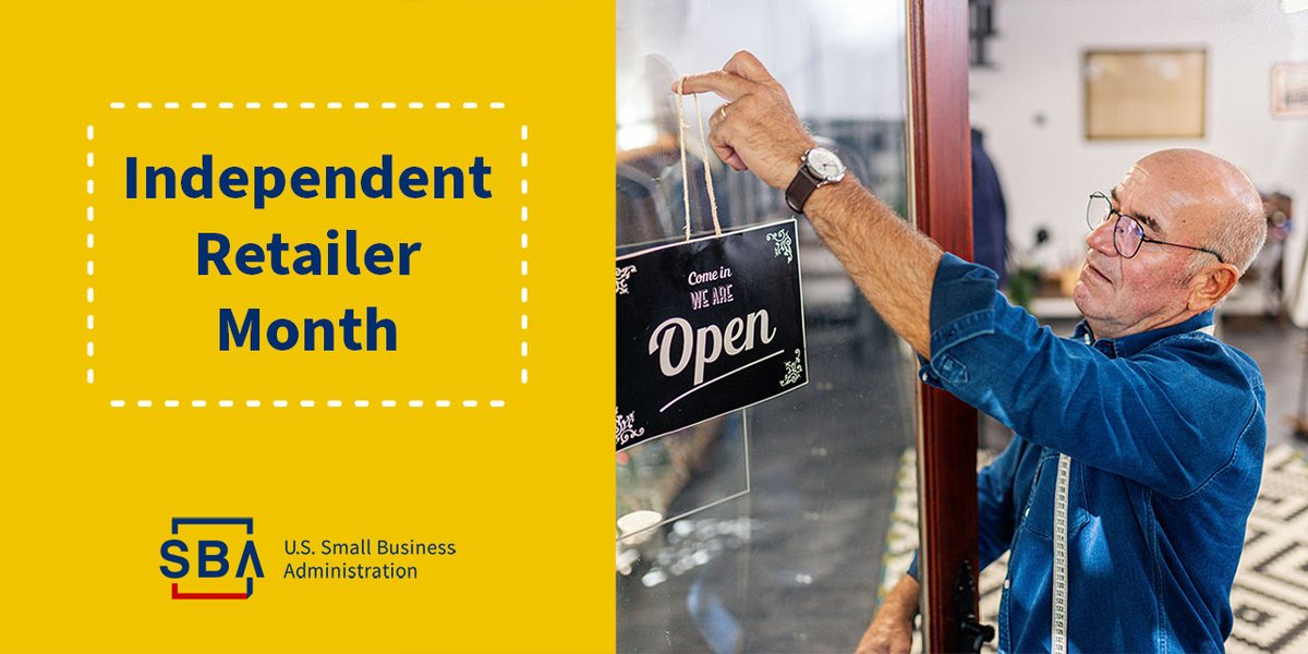 Small, independent businesses are a vibrant part of communities across the country and grow America's economy.  If you're thinking about starting your own retail business, SBA has resources to help you along the way.

Learn more:  sba.gov/business-guide

#IndieRetail