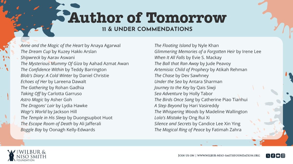Huge congratulations to all the talented young writers in the 11 &amp; Under category who have been commended this year! Your stories were filled with heart, adventure and imagination.
#YoungWriters #AuthorOfTomorrow #AdventureWriting #AdventureWritingPrize
