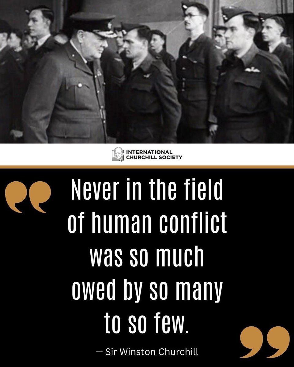 ChurchillCentre's tweet image. The Battle of Britain began in July 1940.
Churchill: “Never… was so much owed by so many to so few.”
A tribute to the RAF—and to courage under fire.
#Churchill #WWII #BattleOfBritain