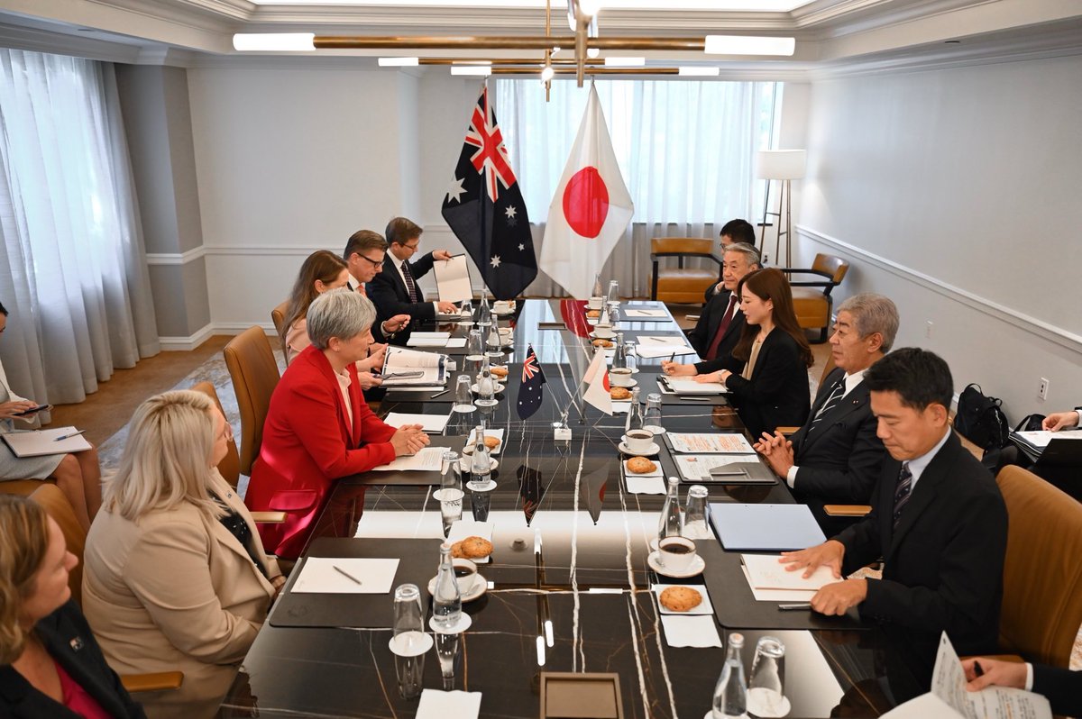 Australia and Japan are close friends and Special Strategic Partners, working together to support regional peace and stability.

It was a pleasure to meet Foreign Minister Iwaya in Washington DC ahead of the Quad Foreign Ministers’ Meeting to discuss our ongoing cooperation.