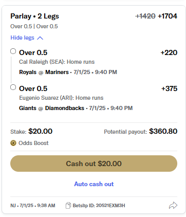 Shoulda done them all on MGM, was moving too fast and didn't realize Bobby/Cal was +1600 over there, oops.