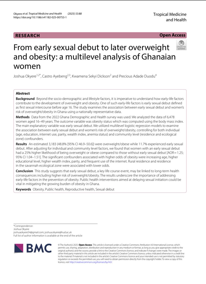 Precious Adade Duodu (@preciousa_duodu) on Twitter photo Congratulations to the team for this new publication: <a href="/JoshuaOkyere16/">Joshua Okyere</a>, Castro Ayebeng, Kwamena Sekyi Dickson, and <a href="/PreciousA_Duodu/">Precious Adade Duodu</a>
Please read the article here: link.springer.com/content/pdf/10โฆ
<a href="/HuddersfieldUni/">University of Huddersfield</a> Congratulations to the team for this new publication: <a href="/JoshuaOkyere16/">Joshua Okyere</a>, Castro Ayebeng, Kwamena Sekyi Dickson, and <a href="/PreciousA_Duodu/">Precious Adade Duodu</a>
Please read the article here: link.springer.com/content/pdf/10โฆ
<a href="/HuddersfieldUni/">University of Huddersfield</a>