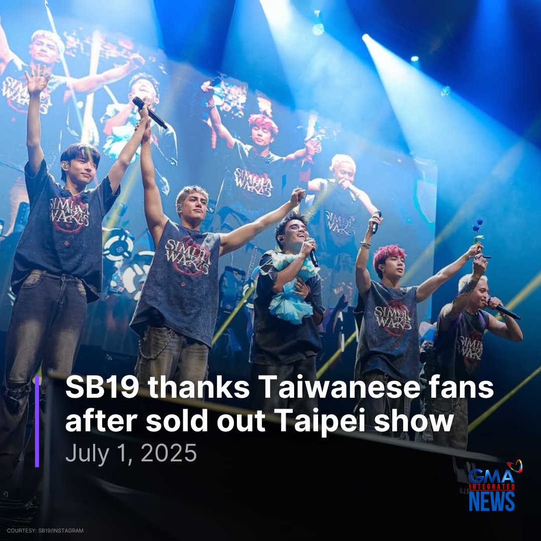 SB19 has nothing but love and gratitude for their beloved A'TIN in Taiwan!

On Instagram, the P-pop Kings shared some snaps taken from their "Simula at Wakas" world tour in Taipei over the weekend, along with a heartfelt message for their fans.

READ:
gmanetwork.com/news/lifestyle…