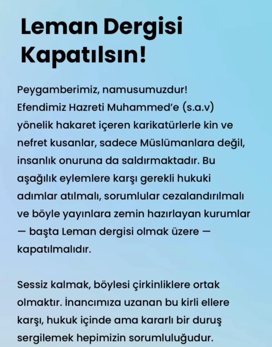 ZDPetrel_'s tweet photo. #lemandergisikapatılsın 
#LemanDergisiKAPATILSIN 
#LEMANKAPATILSIN 
#lemankapatılsın https://t.co/HESb6pzPv5