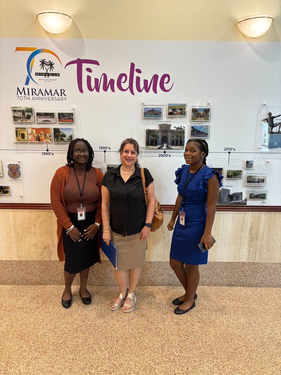 BrowardCTE's tweet image. Our Summer Intern Supervisor visited @CityofMiramar interns! Jasmine Finisse is gaining experience at Sunset Lakes Community Center, while others are supporting Social Services. 👏 Real-world learning in action! 💼🌟
#CTEWorks #InternshipExperience #BrowardCTE #CTACE