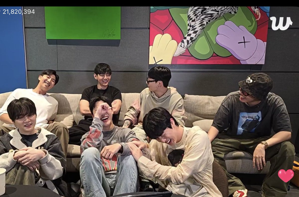 karaokecrew's tweet photo. And then there were 7. I know there are several million Army who are the happiest people in the world this morning, seeing them go live, including me! 
🥳🥳🥳🥳🥳🥳🥳

@BTS_twt 
@BTSxFlorida 
#BTSARMY 
#BTS_is_Back https://t.co/6OtxR7QGTN