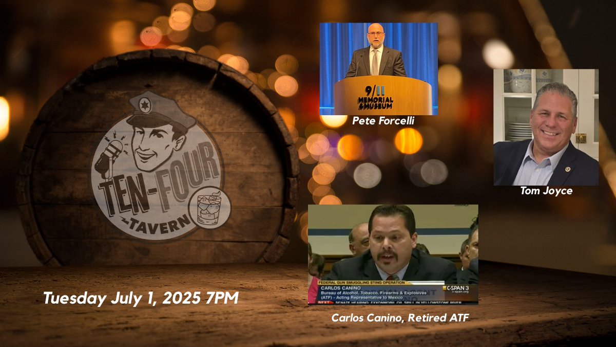 tenfourtavern's tweet photo. 🚨 TODAY IS THE DAY 🚨
 The wait is over. Ten-Four Tavern drops its first episode with carlos canino retired #ATF.
 Real cops. Real stories. Nothing filtered.

Peter J. Forcelli Tom Joyce
 🎧 Tune in tonight at 7PM on YouTube, X or Instagram
👇
 #TFT #theFinestUnfiltered
 🔗 https://t.co/h5bGiYl1La