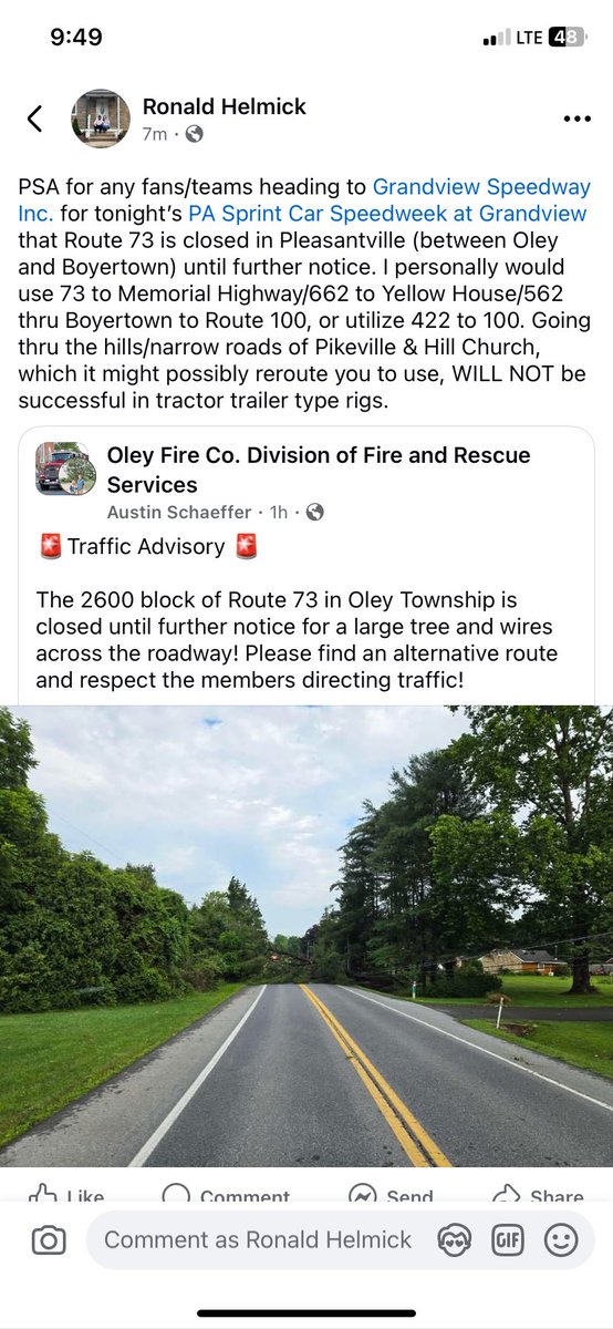 Ronald Helmick / Ron Helmick Racing-RHR (@helmick22r) on Twitter photo PSA for any teams/fans heading to Grandview for tonightâs <a href="/PASpeedWeek/">PA Speedweek</a> event! I will update this post when I receive word it is open PSA for any teams/fans heading to Grandview for tonightâs <a href="/PASpeedWeek/">PA Speedweek</a> event! I will update this post when I receive word it is open