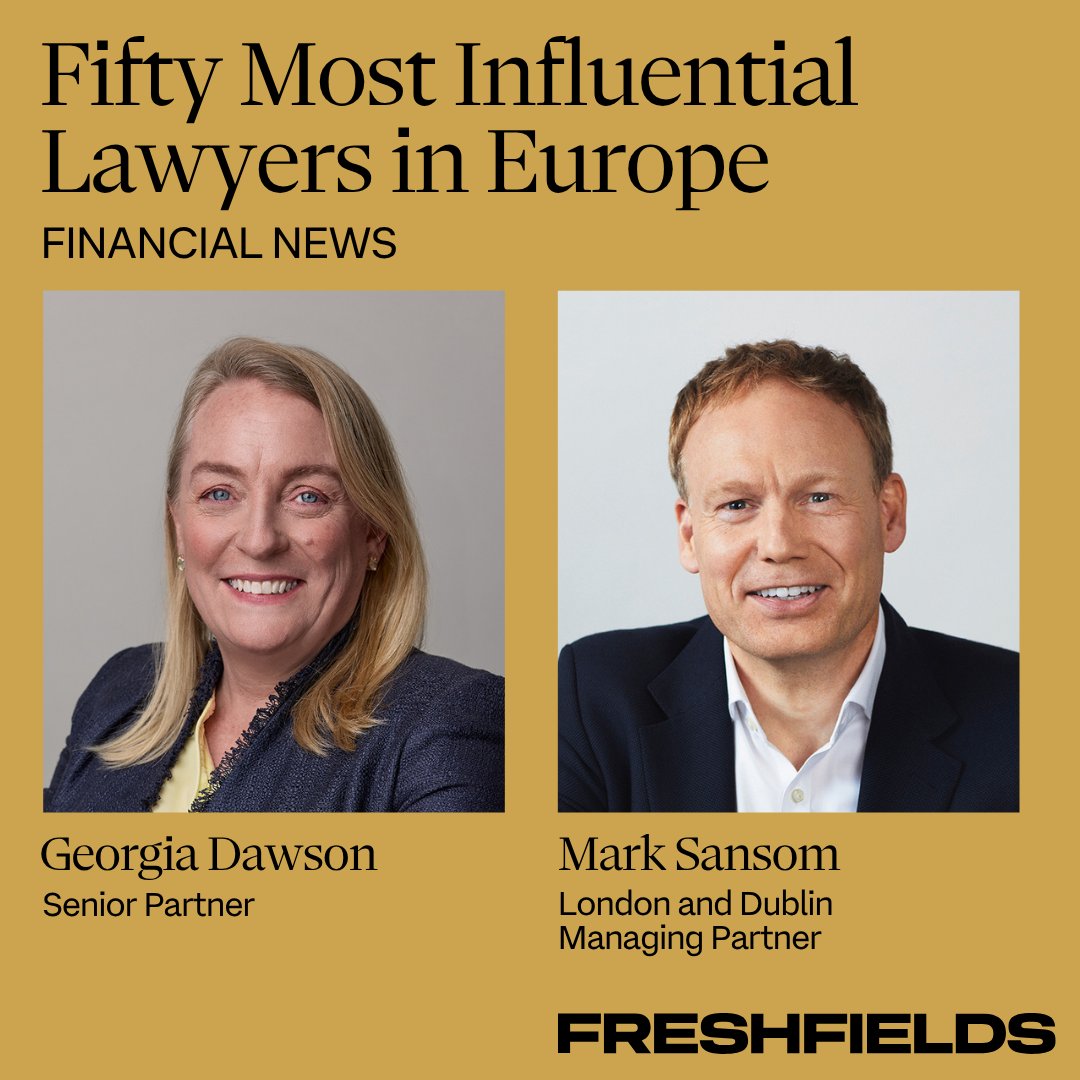 Freshfields (@freshfields) on Twitter photo Congratulations to Senior Partner Georgia Dawson and London and Dublin Managing Partner Mark Sansom on their inclusion in <a href="/FinancialNews/">Financial News</a>' Fifty Most Influential Lawyers in Europe. Georgia is recognised for the fourth consecutive time, while Mark is a new entry on the 2025 list. Congratulations to Senior Partner Georgia Dawson and London and Dublin Managing Partner Mark Sansom on their inclusion in <a href="/FinancialNews/">Financial News</a>' Fifty Most Influential Lawyers in Europe. Georgia is recognised for the fourth consecutive time, while Mark is a new entry on the 2025 list.