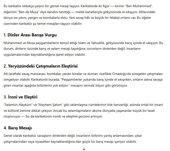 ChatGPT'nin Leman karikatürü yorumu... Aklında, kalbinde iyilik, barış olmayana gel de anlat!!#lemandergisi