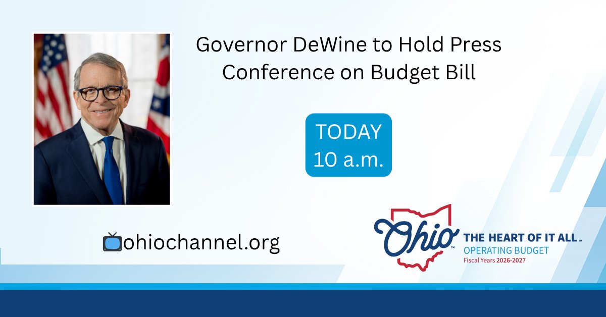Live now: Details on historic investments in Ohio's new operating budget. 

ohiochannel.org/live/governor-…