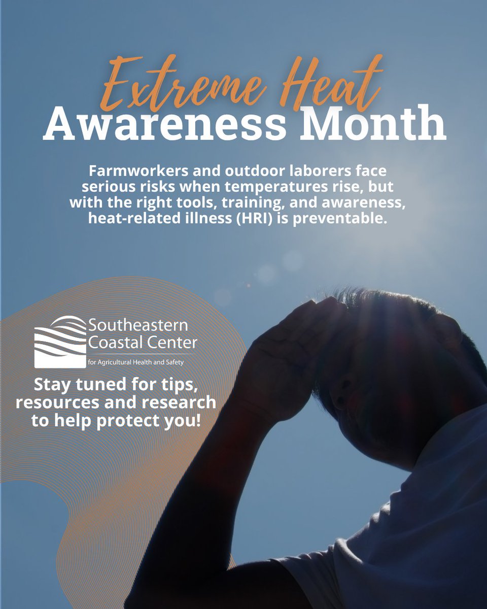 July is Extreme Heat Awareness Month! 🌡️

Stay tuned right here and in our newsletter for new tools like the Heat-Related Illness Toolkit, real-world safety tips, and expert insights from across the Southeast. Visit loom.ly/EMRACTc to learn more about HRI. 💪
