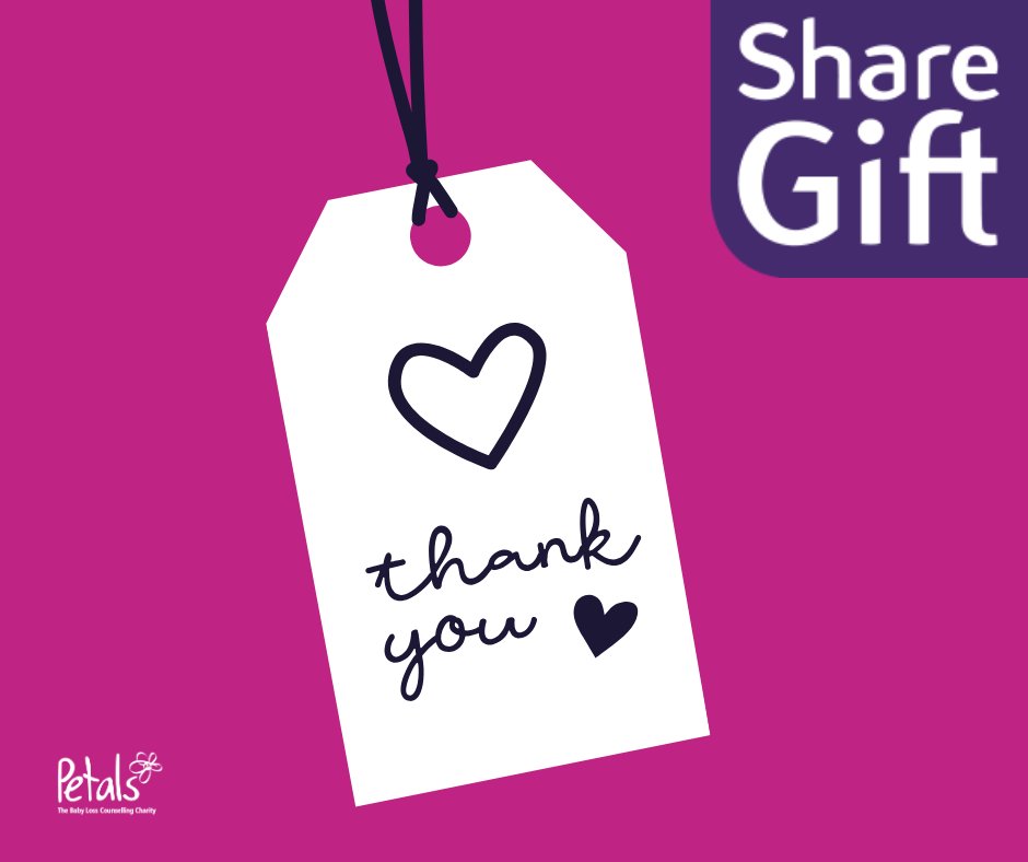 We want to say a huge thank you to <a href="/ShareGift/">ShareGift</a> 🩷

We were so grateful to receive an incredible £10,000 donation from this wonderful initiative, which will help us support 20 more bereaved families this year.

🩷 Thank you from the bottom of our hearts.

#PetalsTogether #BabyLoss
