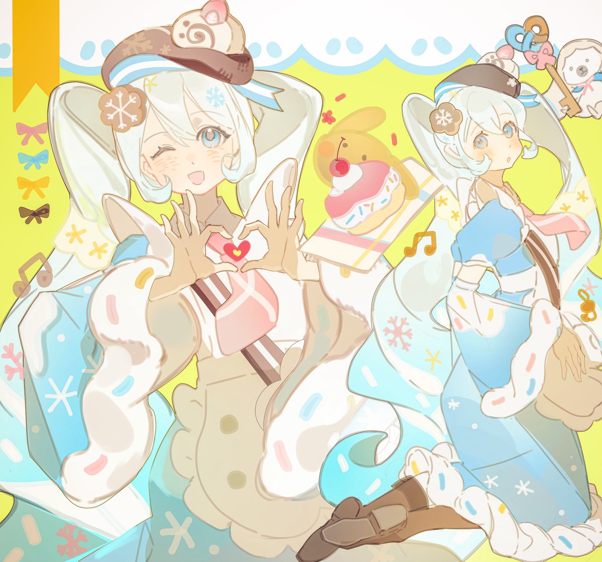 Flve565's tweet image. #初音ミク  #雪ミク #SNOWMIKU2026 #HatsuneMiku #初音ミクイラスト #100日チャレンジ 
DAY87🍰