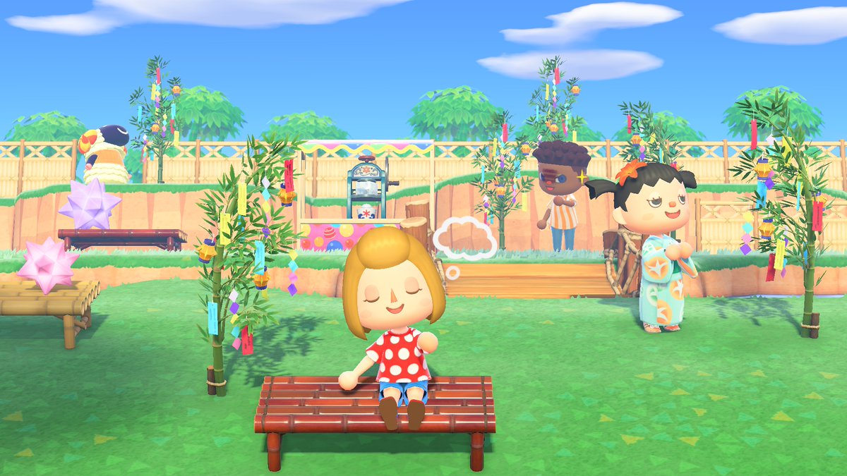 animalcrossing's tweet image. Oh, gee, it's July! To celebrate Tanabata coming up next week, Nook Shopping has started selling bamboo grass for 1 week♪ May all your wishes come true!