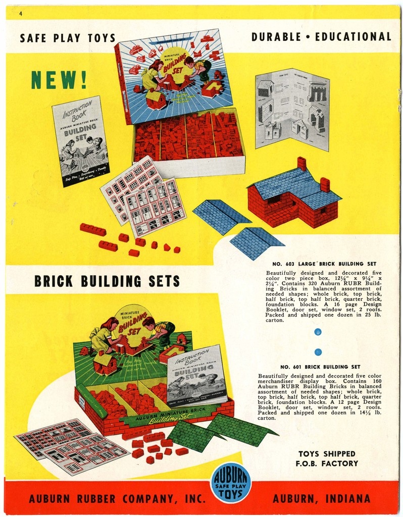 state_library's tweet image. This toy catalog from the Auburn Rubber Company of Auburn, Indiana shows the boxed line for 1953. The catalog can be found in the Indiana State Library's trade catalog collection. tinyurl.com/bd6kk39p #toys #Indiana #Auburn