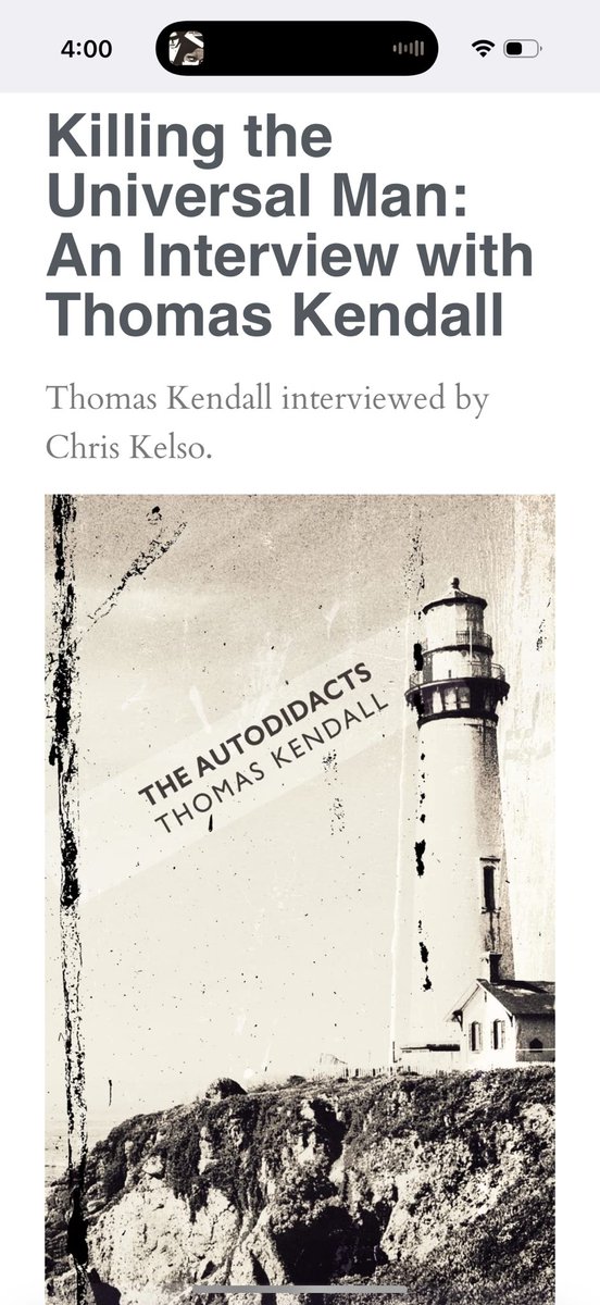 Killing the Universal Man: An Interview with Thomas Kendall 3ammagazine.com/3am/killing-th…