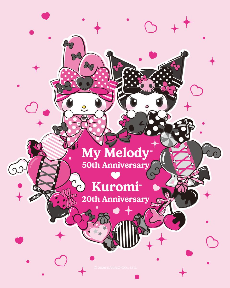 Introducing our Friends of the Month for July: My Melody and Kuromi! 🩷✨️🖤 Stay tuned for all the fun and surprises in honor of their Anniversary! #MyMelody50th #Kuromi20th