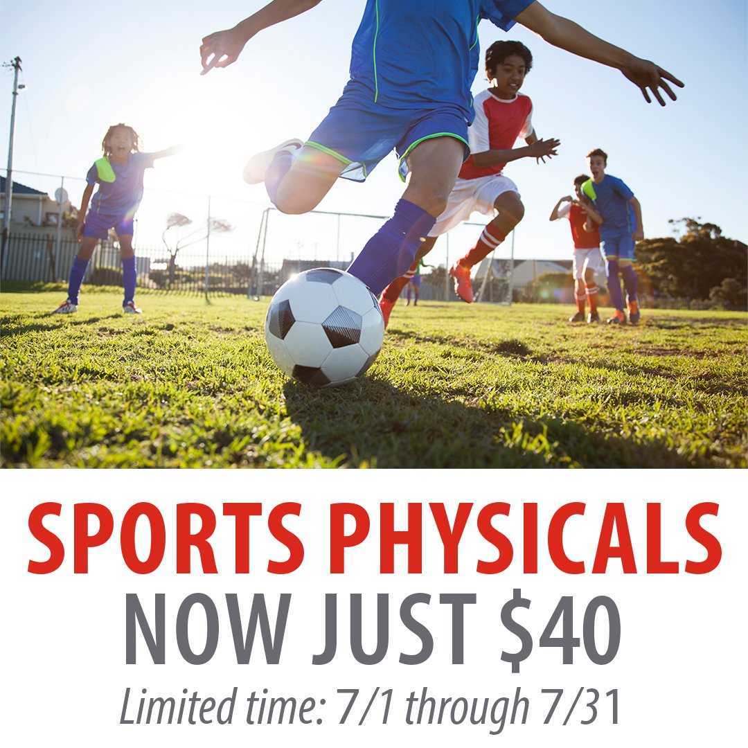 WakeMed (@wakemed) on Twitter photo Our team is available every day to get you in the game. For a limited time for a flat fee of $40 from July 1 through July 31. No appointments necessary! 
πββοΈπββοΈ
Learn more and find a location near you π ow.ly/Qmmi50WfA9S Our team is available every day to get you in the game. For a limited time for a flat fee of $40 from July 1 through July 31. No appointments necessary! 
πββοΈπββοΈ
Learn more and find a location near you π ow.ly/Qmmi50WfA9S