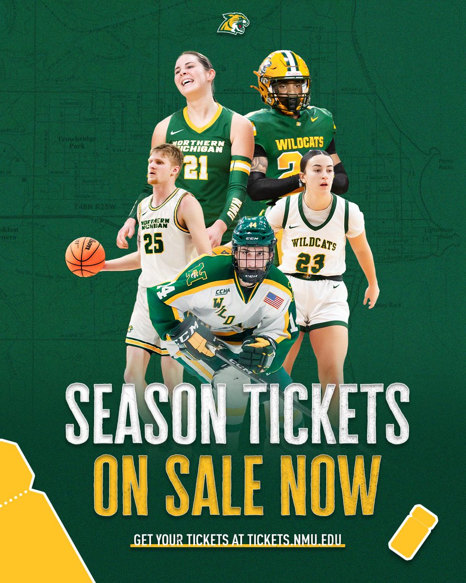 NMU_Wildcats's tweet image. 2025-26 season tickets for Hockey, Football, and Volleyball are now on sale! Basketball season tickets will follow in the coming days.
Story and Renewal Instructions📰: tinyurl.com/24wmk2cj
#NMUwildcats