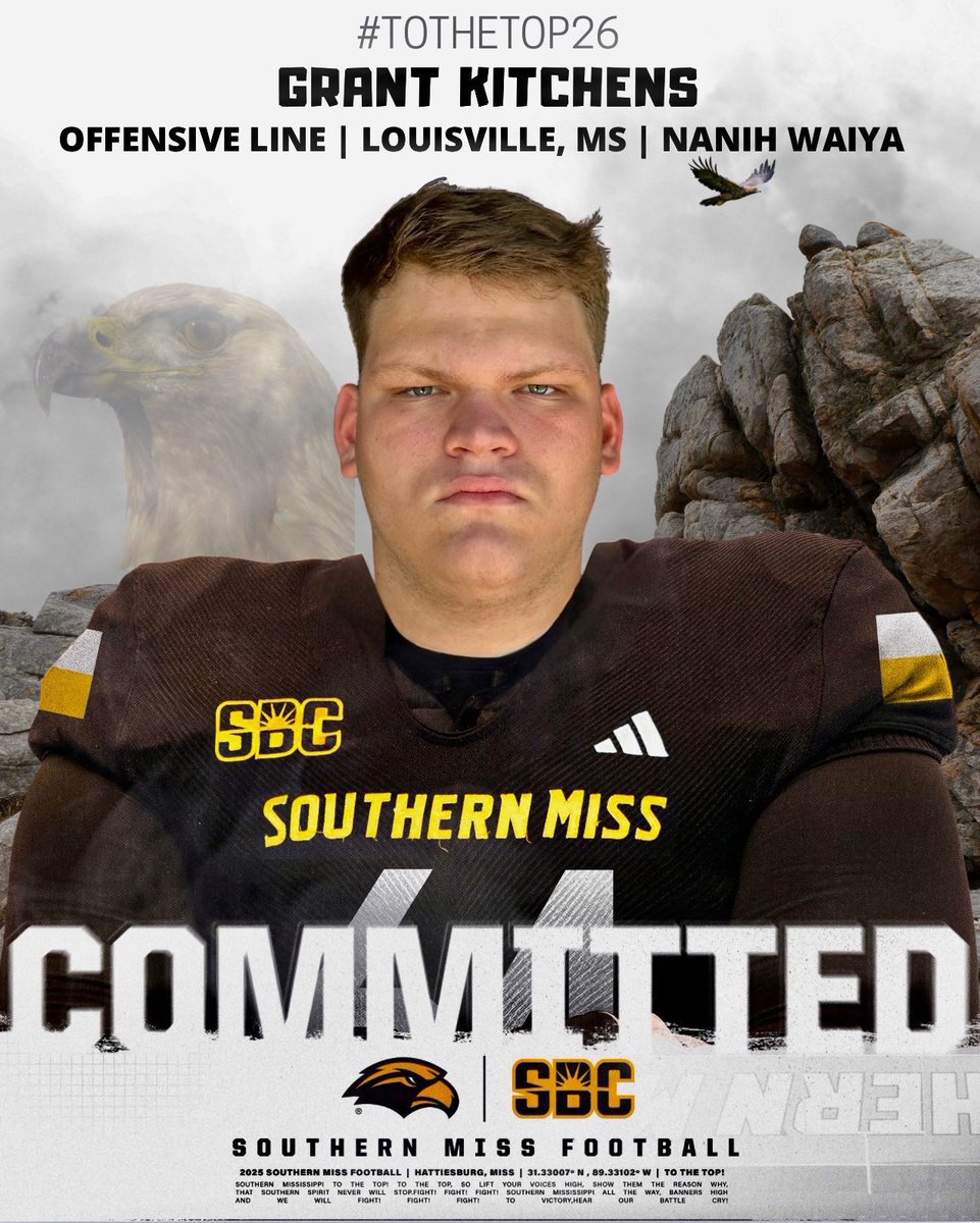 travissigh's tweet image. Nanih Waiya High School offensive lineman has Committed to Southern Miss. #FlipTheScript | #SMTTT
