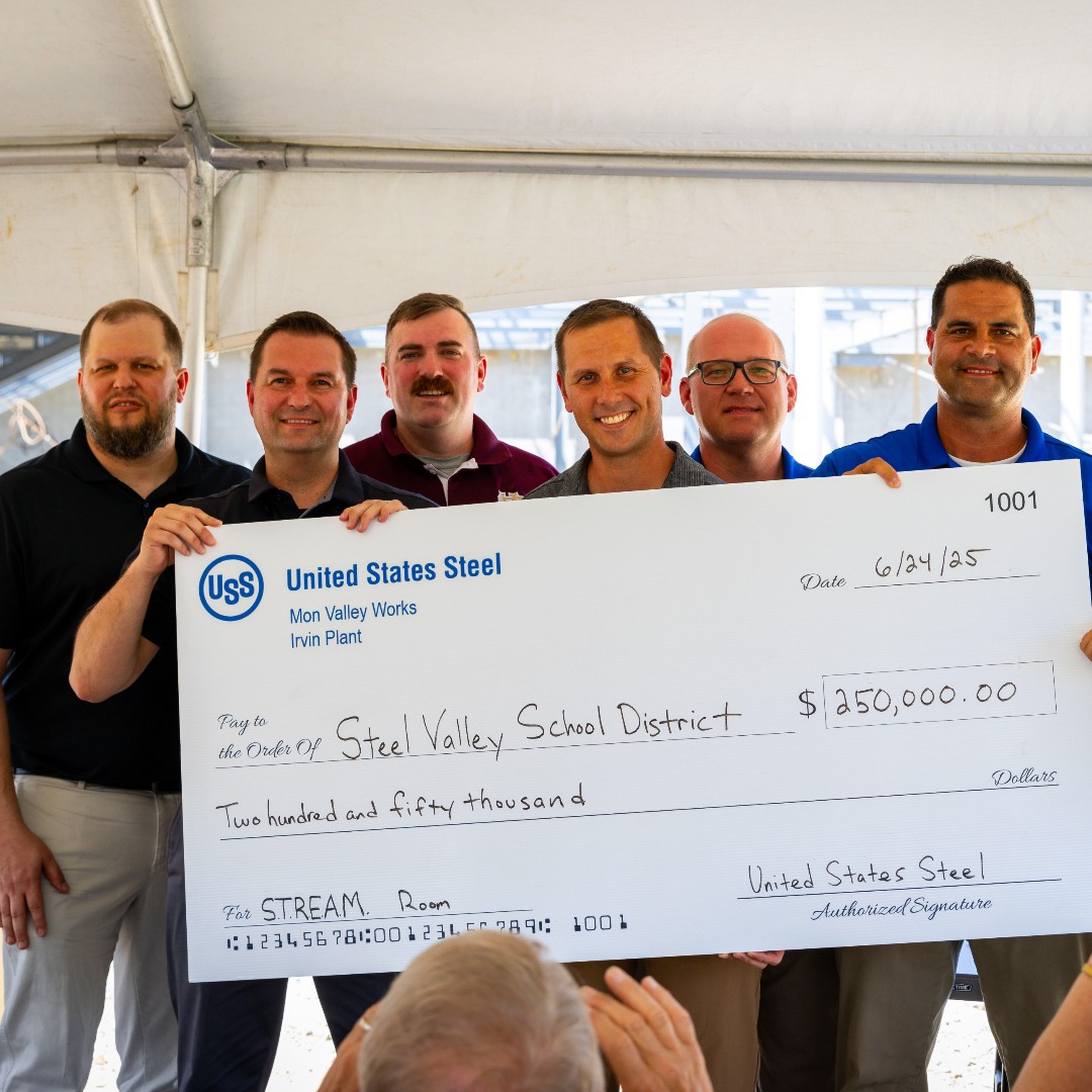U_S_Steel's tweet image. We’re excited to contribute $250,000 to our Mon Valley area neighbors at @SteelValleySD to support the addition of a STREAM space at the new Steel Valley Elementary School under construction.
To learn more, visit: steelvalleysd.org/news.