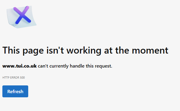 Craigrobinson's tweet photo. @TUIUK I've been trying to check in for a few days via your website, but I keep getting this error. Can you guys help? https://t.co/S2rxrWSvz0