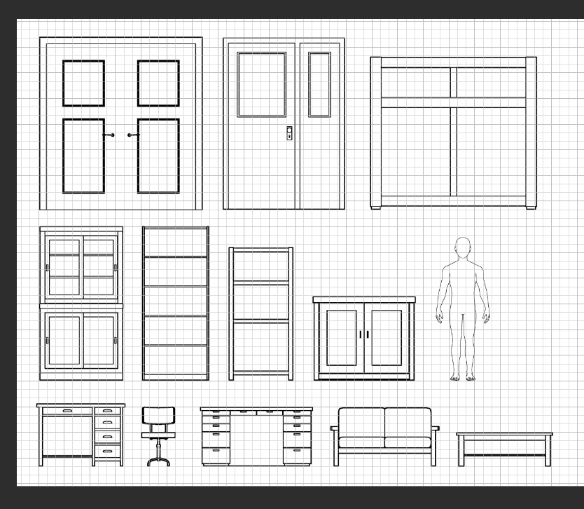 084rnm's tweet photo. 3D制作物を平行投影して線画化したもの…別個でつくったので統一感がない！
ここから寸法・デザイン合わせをします
（次回からは先に全部設計図書こう…） https://t.co/CgeZBwWXDQ