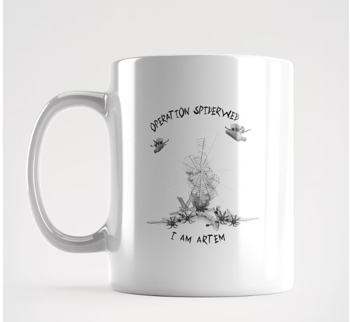 DarthPutinKGB's tweet image. "Operation Spiderweb: I am Artem" product range now available. Help our charity while you make my trolls cry.
Links below.