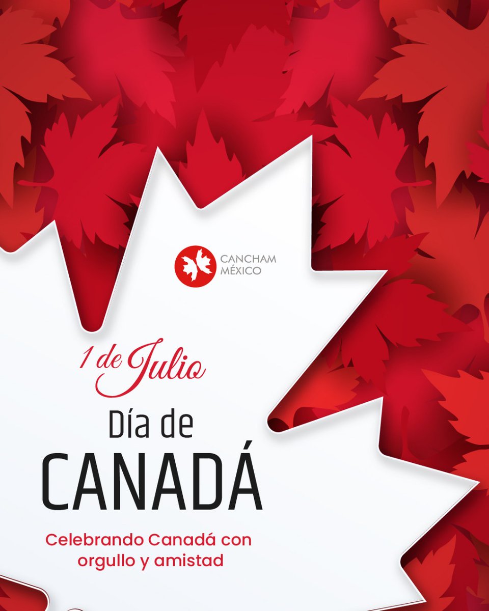 🇨🇦 ¡Hoy celebramos Canada Day!

Un día para conmemorar la historia, la diversidad y los valores que hacen de Canadá un país único.

En #CanChamMx celebramos también la sólida relación entre Canadá y México, construida sobre una base de cooperación, respeto y visión compartida.