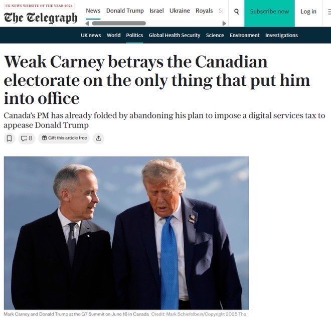 Shaun Rickard (@shaunrickard67) on Twitter photo This is how international news organizations who aren't getting paid millions/billions of dollars in taxpayer funded subsidies report about <a href="/MarkJCarney/">Mark Carney</a>
Forget 'Elbows up', maybe 'Wake the f**** up', Liberals This is how international news organizations who aren't getting paid millions/billions of dollars in taxpayer funded subsidies report about <a href="/MarkJCarney/">Mark Carney</a>
Forget 'Elbows up', maybe 'Wake the f**** up', Liberals