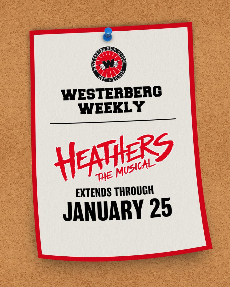 HEY YO Westerberg! We’re not ready to sign your yearbook just yet so... #Heathers is extending through January 25th at New World Stages!