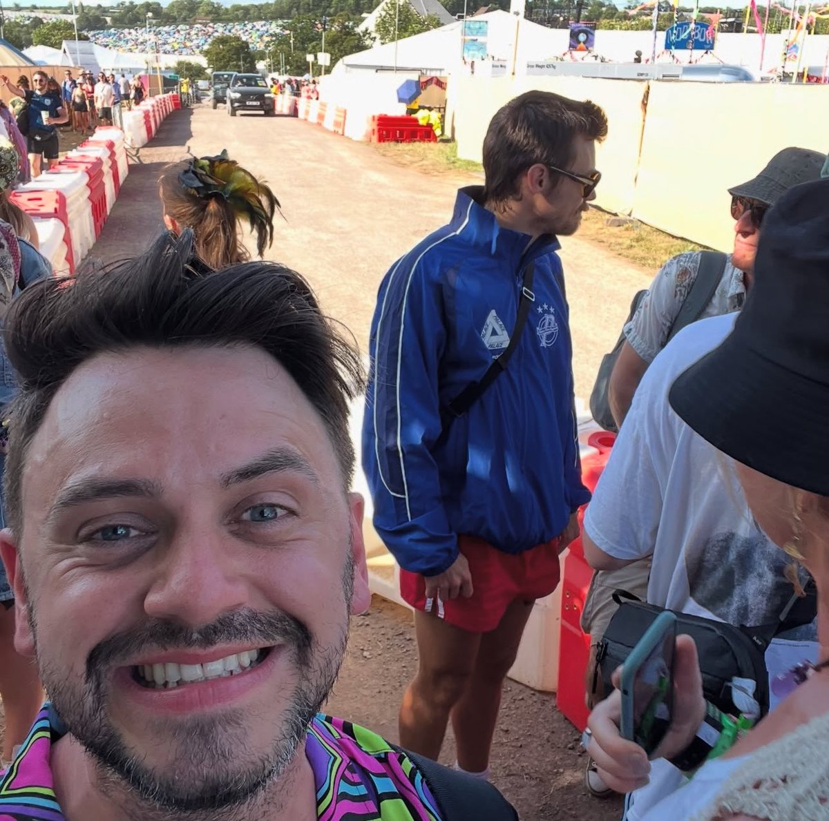 Harry talking with Louis Theroux at Glastonbury

- June 27, 2025