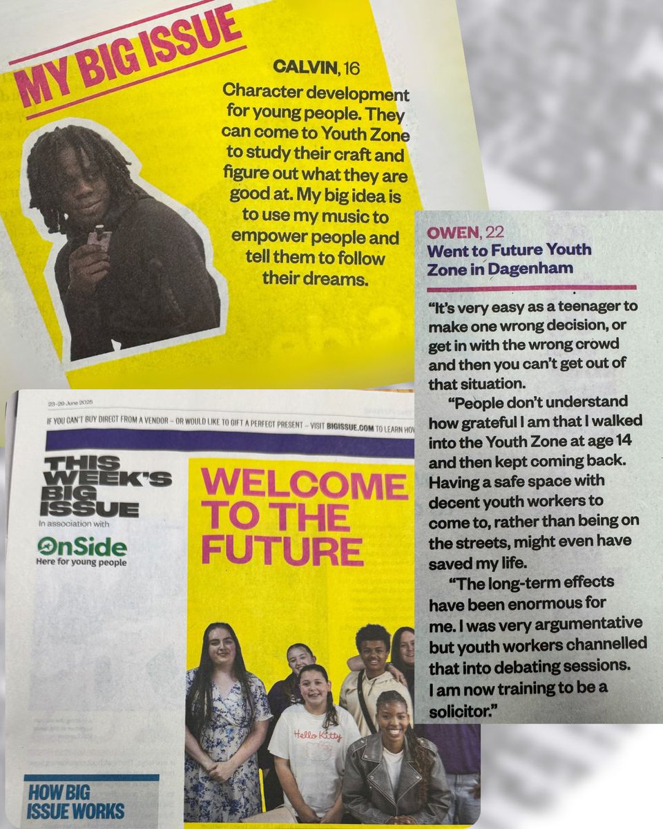 Barking and Dagenham Council (@lbbdcouncil) on Twitter photo In case you missed it...
Young people from across the Onside Youth Zones, including our very own <a href="/futureyz/">Future Youth Zone</a> took over the Big Issue!
They chose the themes, led the interviews, and told the stories that matter to them 💛 In case you missed it...
Young people from across the Onside Youth Zones, including our very own <a href="/futureyz/">Future Youth Zone</a> took over the Big Issue!
They chose the themes, led the interviews, and told the stories that matter to them 💛
