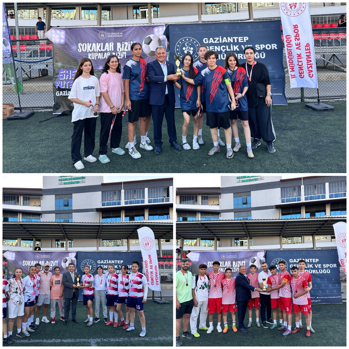 🥇Sokaklar Bizim 5x5 Futbol Gençlik Kupası Bölgesel Finalleri İl Müdürümüzün katılımıyla tamamlandı!

⚽️ Sahada sadece yetenek değil; azim, birlik ve mücadele vardı. 

Erkekler kategorisinde:
1️⃣ Şanlıurfa
2️⃣ Siirt
3️⃣ Gaziantep 
Kızlar kategorisinde :
1️⃣ Kilis  
2️⃣ Gaziantep 
3️⃣