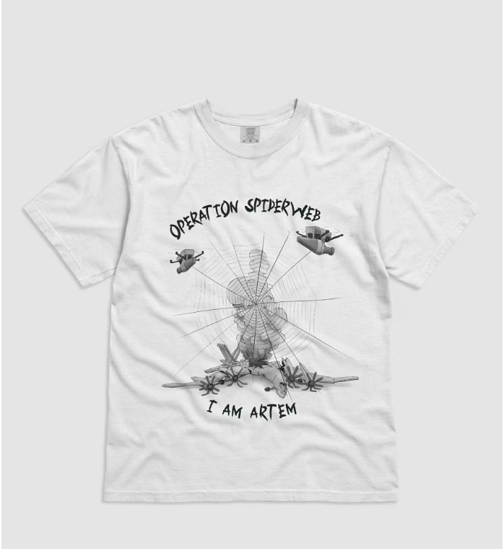 DarthPutinKGB's tweet image. "Operation Spiderweb: I am Artem" product range now available. Help our charity while you make my trolls cry.
Links below.