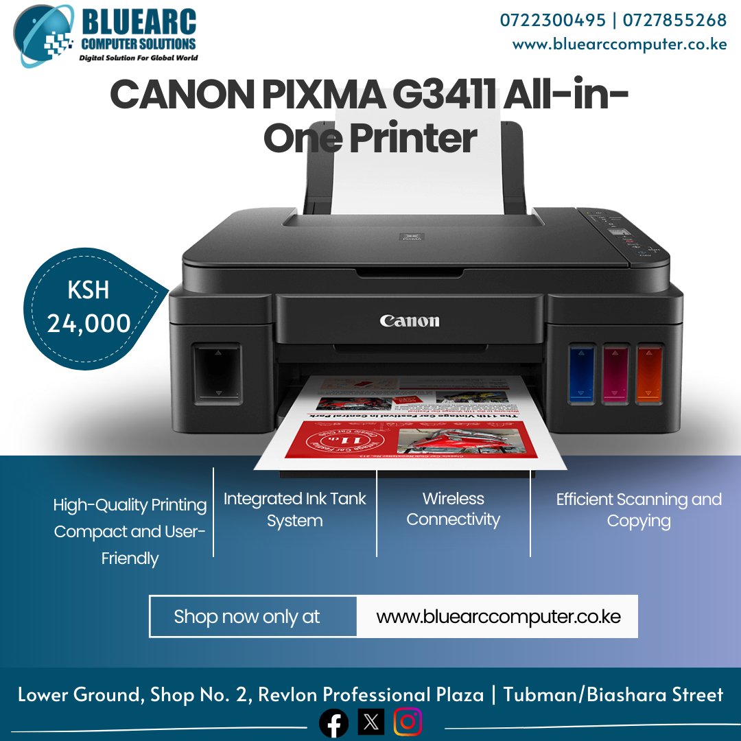 bluearccomputer's tweet image. 🛒 BlueArc Computers 
📷 Revlon Professional Plaza, Lower Ground 
📷 Shop now: bluearccomputer.co.ke #CanonPIXMAG3420 #MegaTankPrinter #AllInOnePrinter #WirelessPrinting #CanonKenya #InkTankPrinter #BlueArcComputers
Kamakis Justice Chacha Mwita